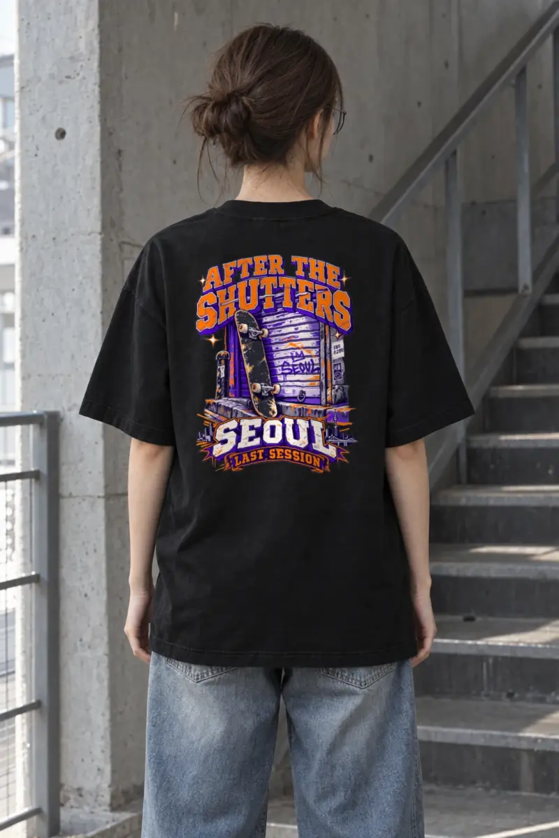 "After The Shutters" Men's Oversized Heavyweight Crewneck T-Shirt