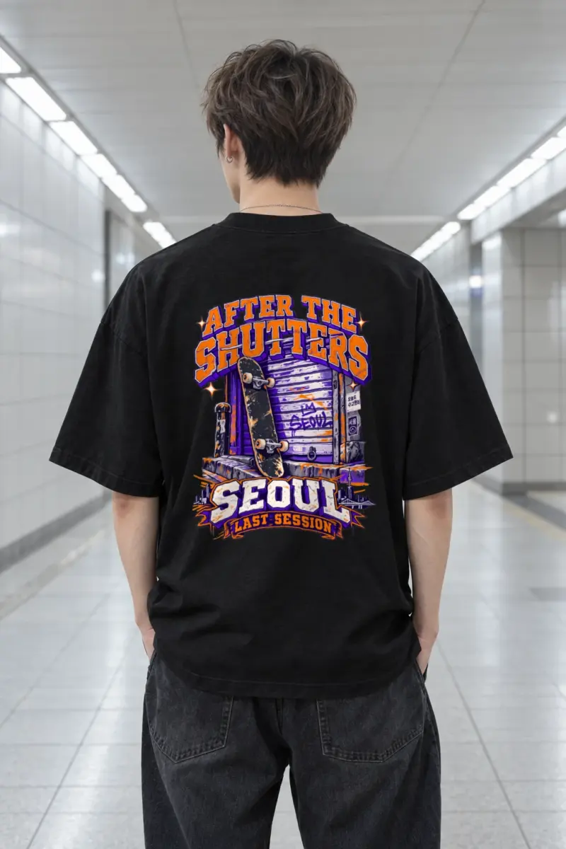 "After The Shutters" Men's Oversized Heavyweight Crewneck T-Shirt