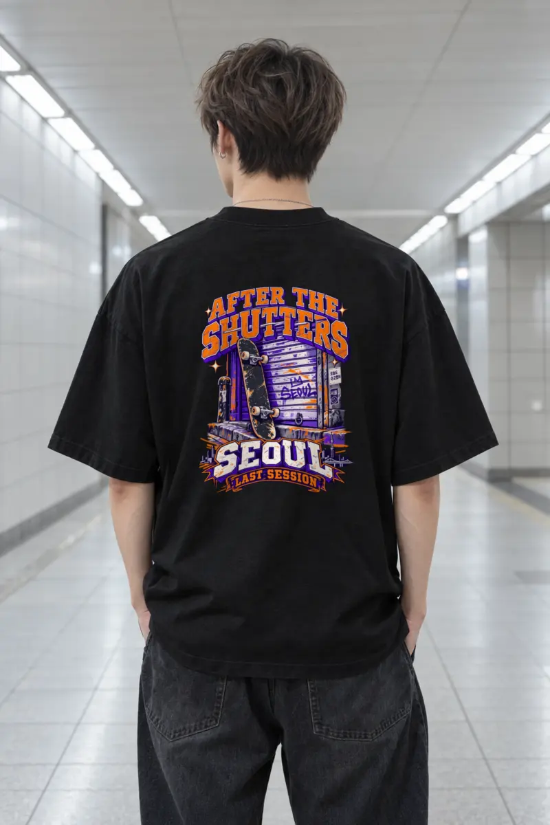 "After The Shutters" Men's Oversized Heavyweight Crewneck T-Shirt