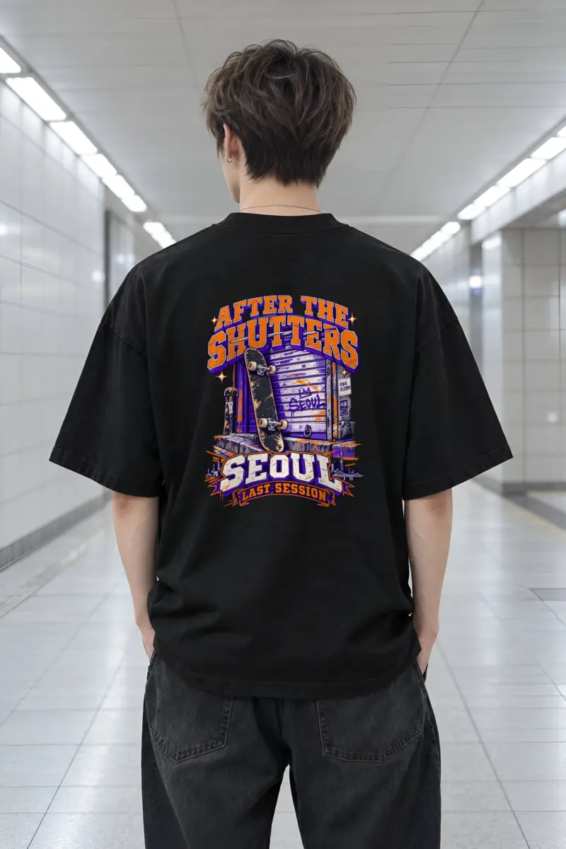 "After The Shutters" Men's Oversized Heavyweight Crewneck T-Shirt