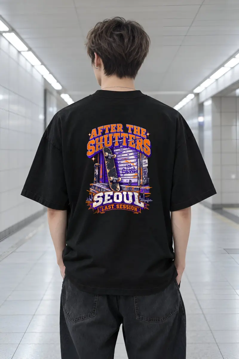 "After The Shutters" Men's Oversized Heavyweight Crewneck T-Shirt