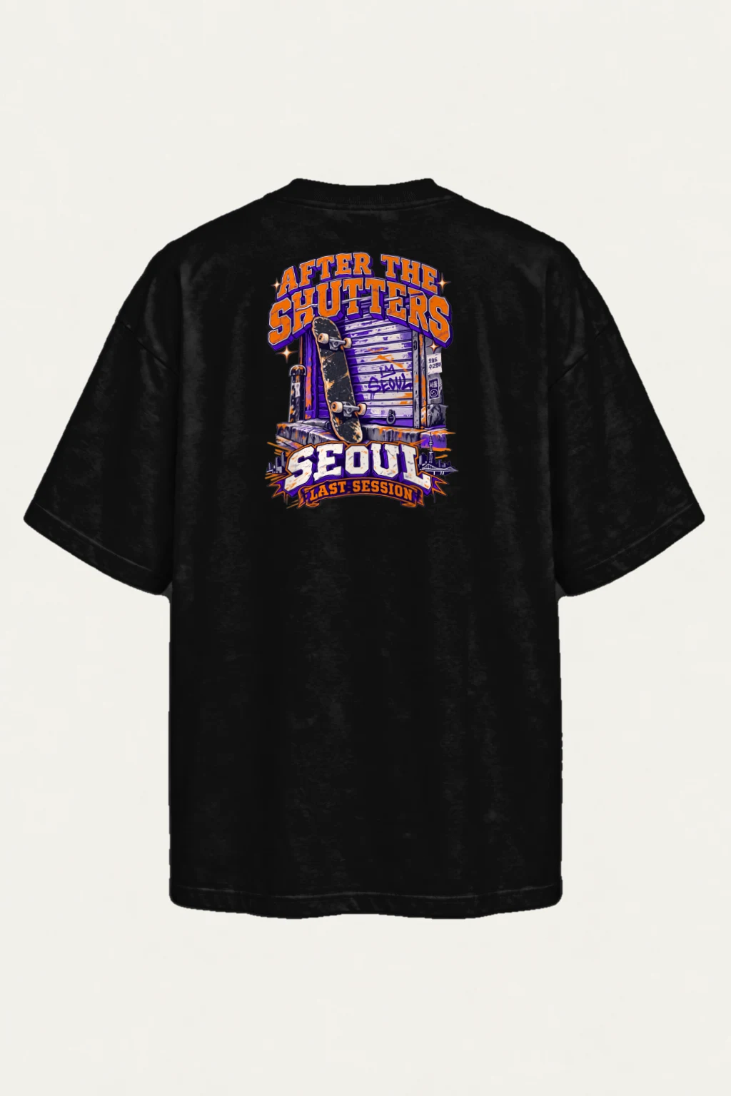 "After the Shutters" Men's Oversized Heavyweight Crewneck T-Shirt | Shaka Wear SHMHSS