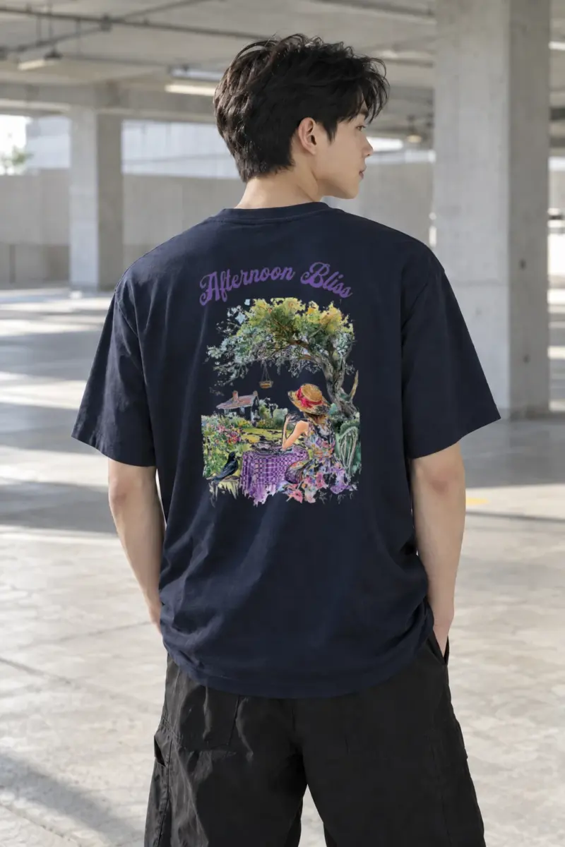 “Afternoon Bliss” Heavyweight Unisex Crewneck T-shirt | Gildan 5000