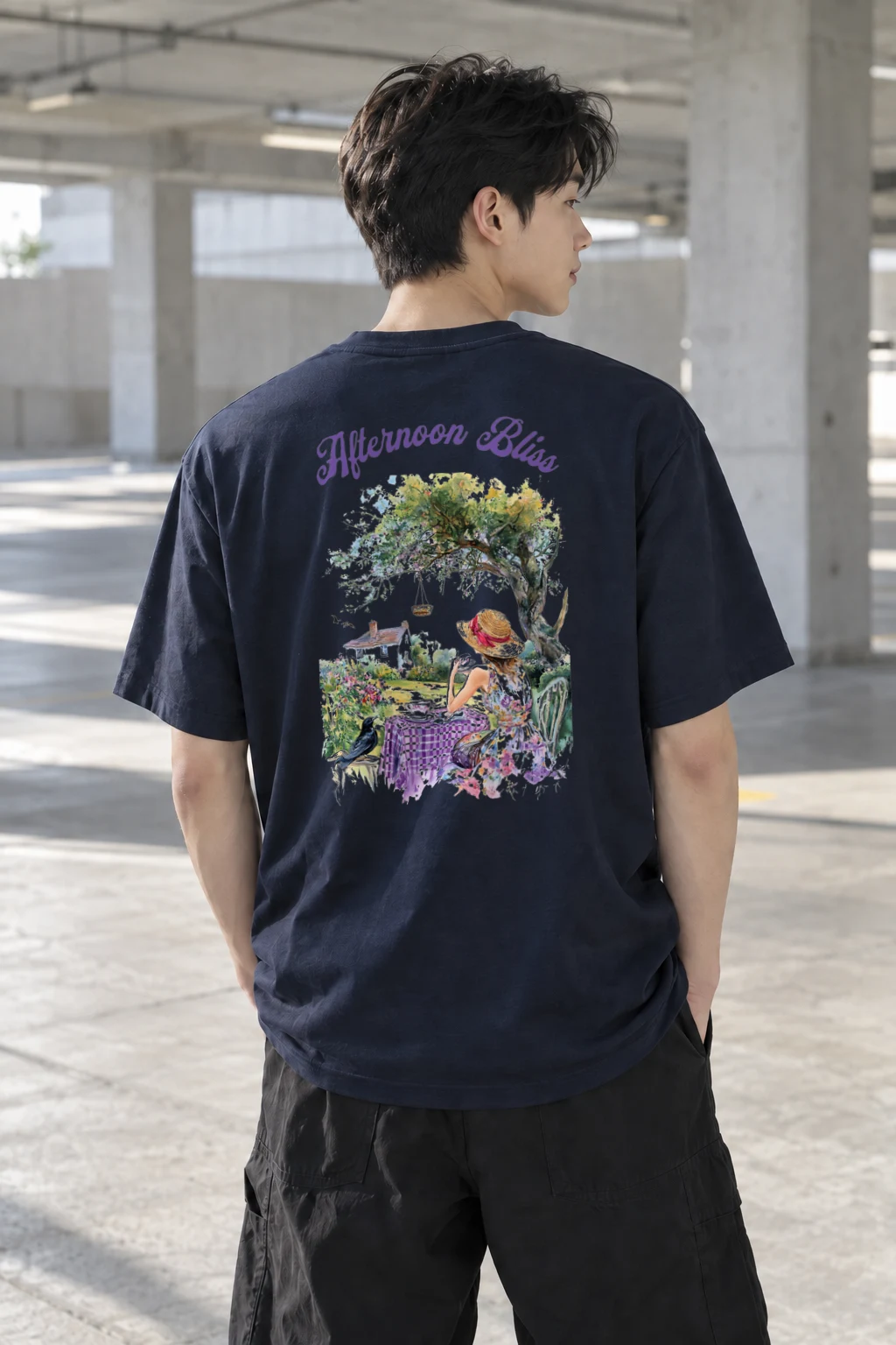 "Afternoon Bliss" Heavyweight Unisex Crewneck T-shirt | Gildan 5000