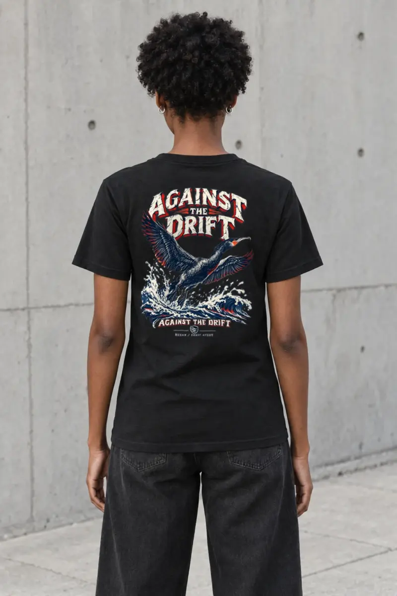 “Against The Drift” Heavyweight Unisex Crewneck T-shirt | Gildan 5000