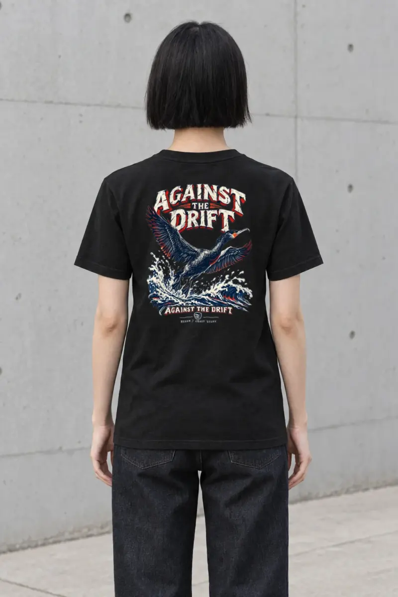“Against The Drift” Heavyweight Unisex Crewneck T-shirt | Gildan 5000