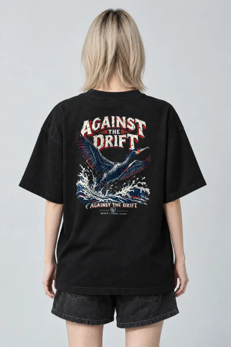 "Against The Drift" Men's Oversized Heavyweight Crewneck T-Shirt