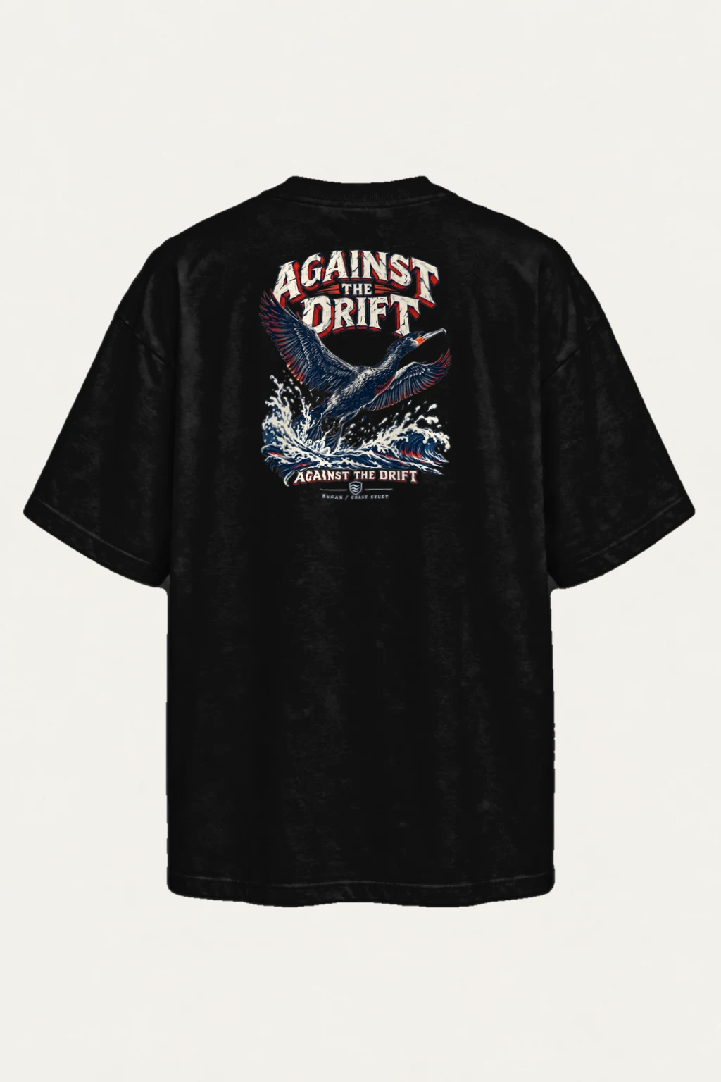 "Against The Drift" Men's Oversized Heavyweight Crewneck T-Shirt | Shaka Wear SHMHSS