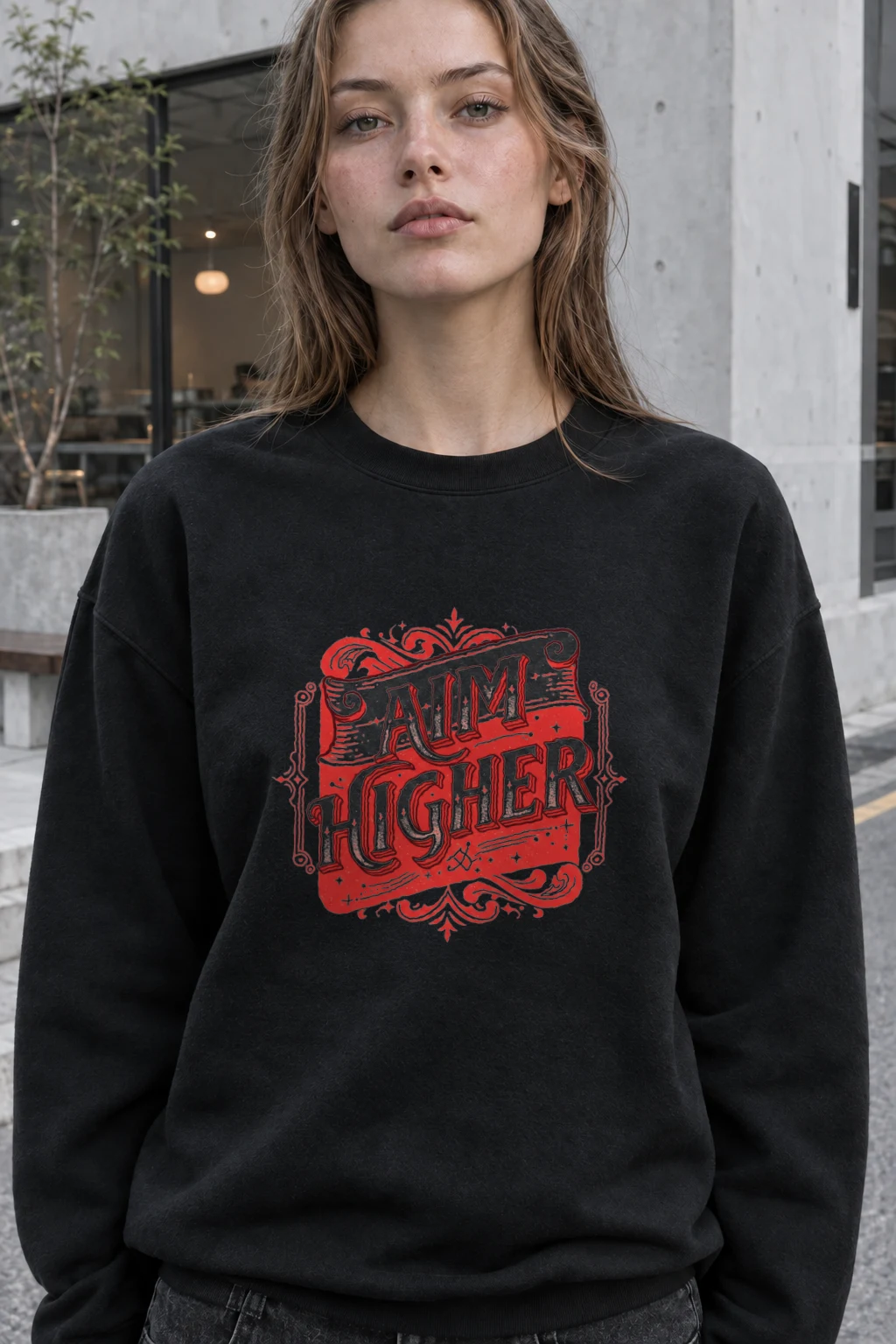"Aim Higher" Heavy Blend Unisex Crewneck Sweatshirt | Gildan 18000