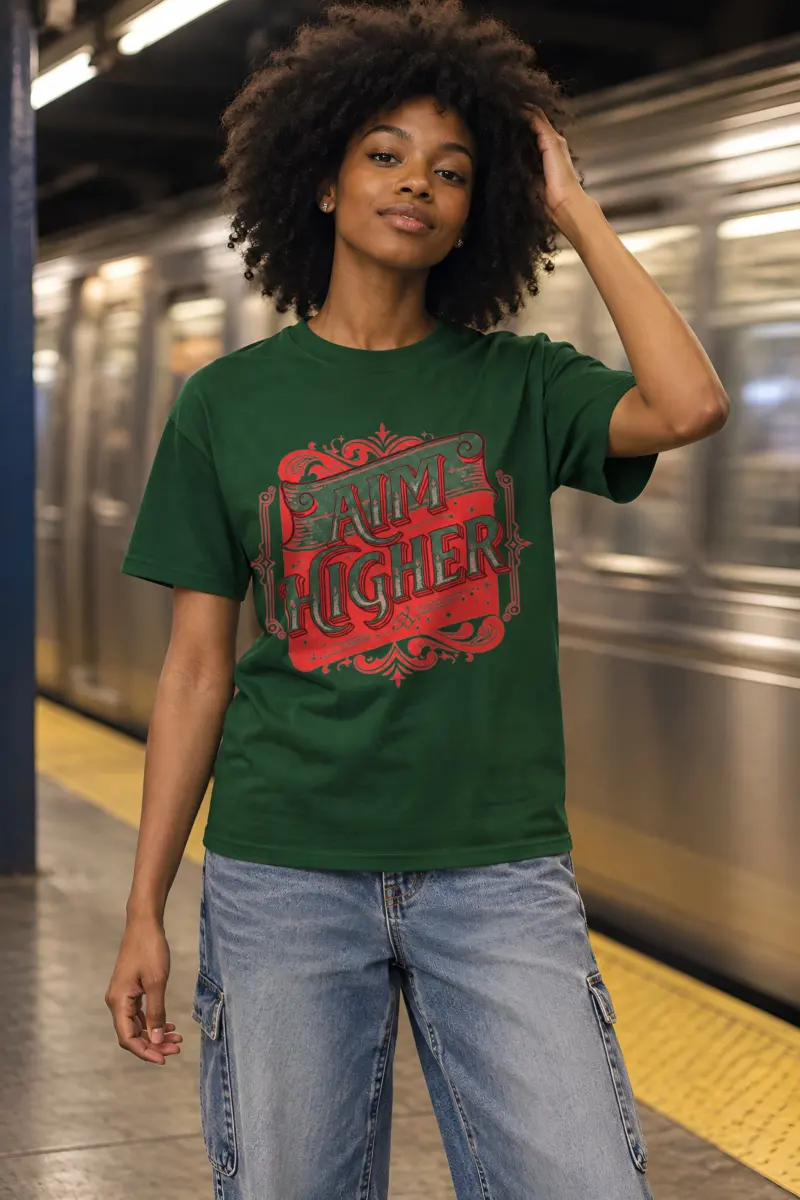"Aim Higher" Heavyweight Unisex Crewneck T-shirt