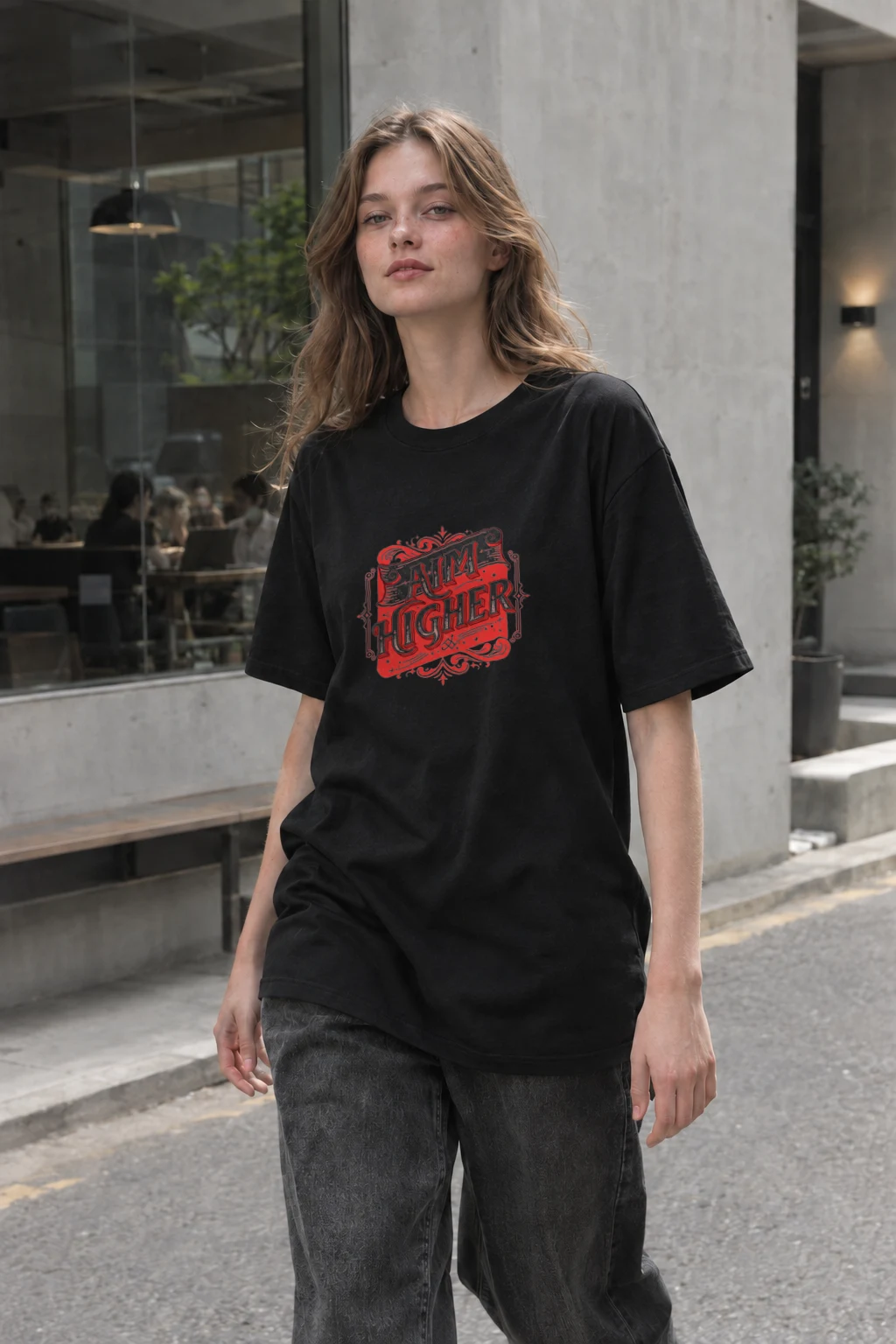 "Aim Higher" Heavyweight Unisex Crewneck T-shirt | Gildan 5000