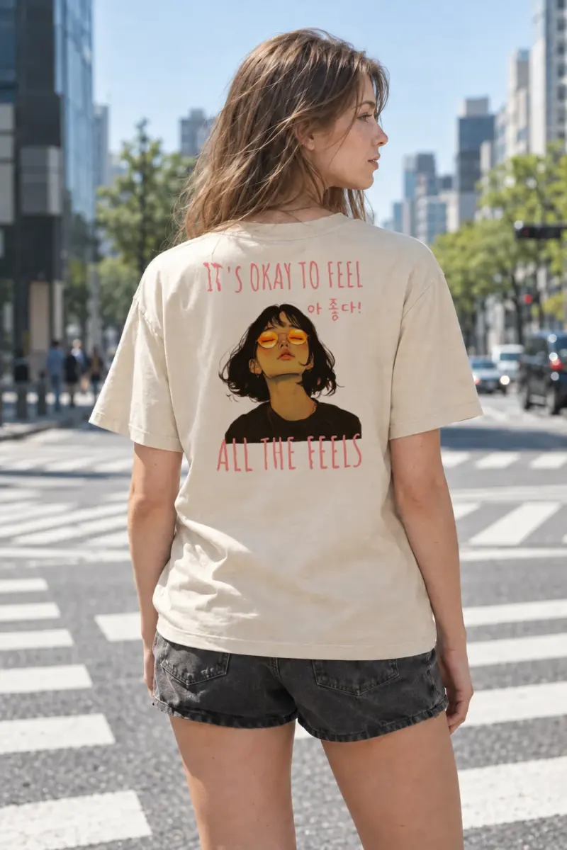 “All The Feels” Heavyweight Unisex Crewneck T-shirt | Gildan 5000