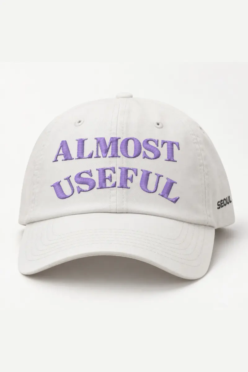 "Almost Useful" Classic Dad Hat · Embroidered — white/cap-front