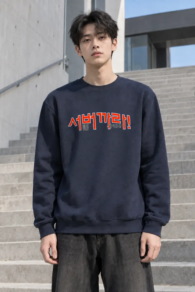 "Alphabet Open" Heavy Blend Unisex Crewneck Sweatshirt | Gildan 18000