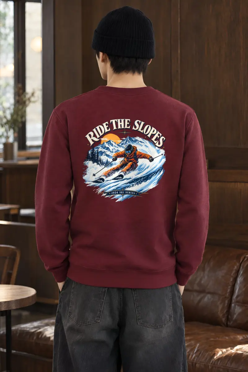 "Alpine Carve" Heavy Blend Unisex Crewneck Sweatshirt