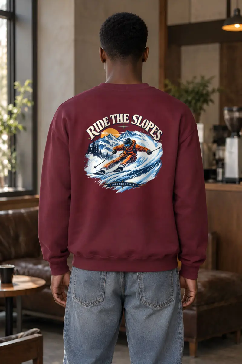 "Alpine Carve" Heavy Blend Unisex Crewneck Sweatshirt