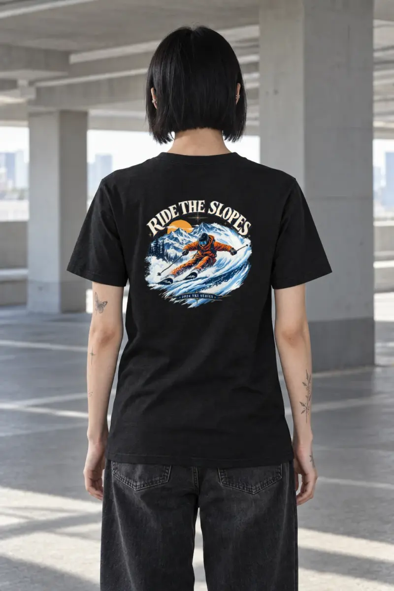 "Alpine Carve" Heavyweight Unisex Crewneck T-shirt