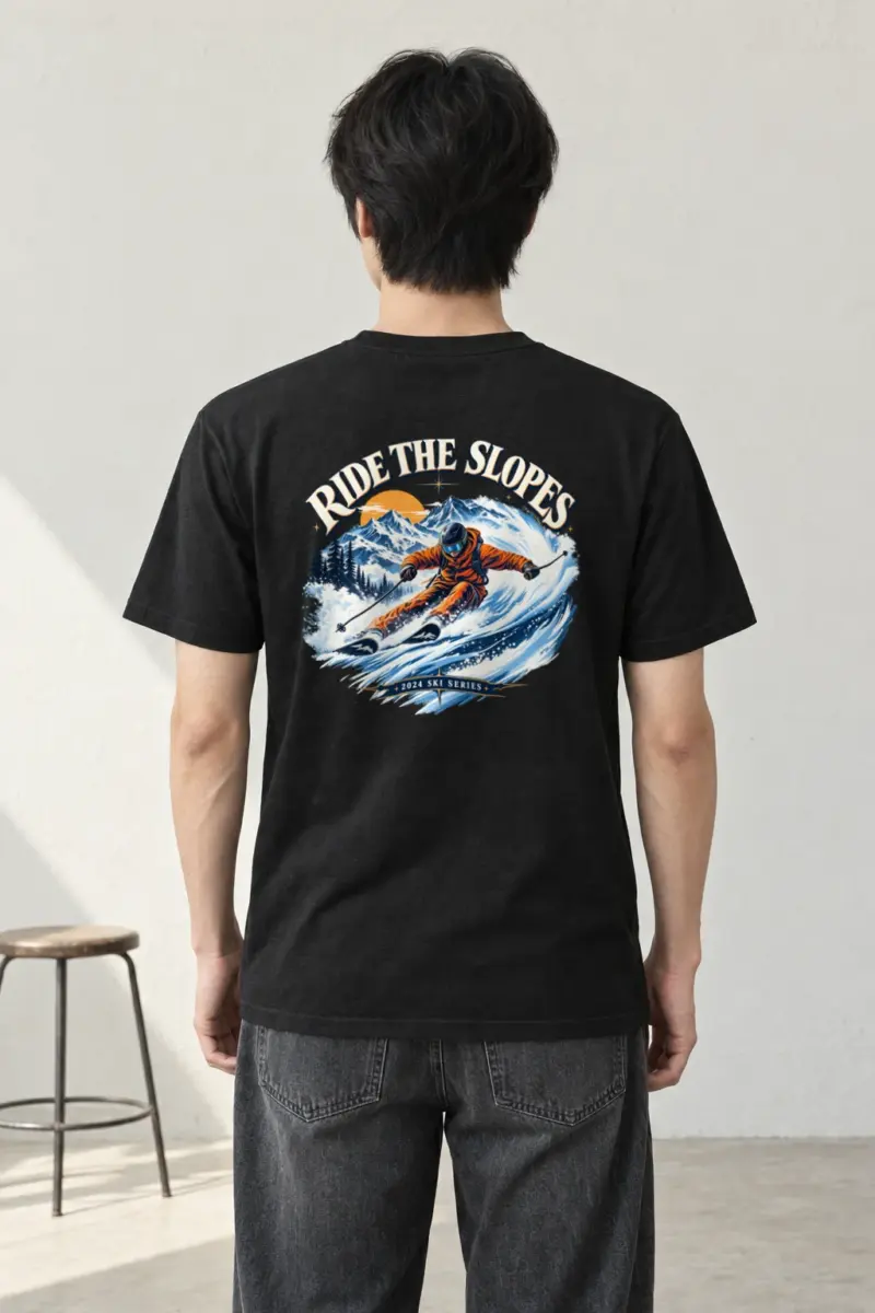 "Alpine Carve" Heavyweight Unisex Crewneck T-shirt