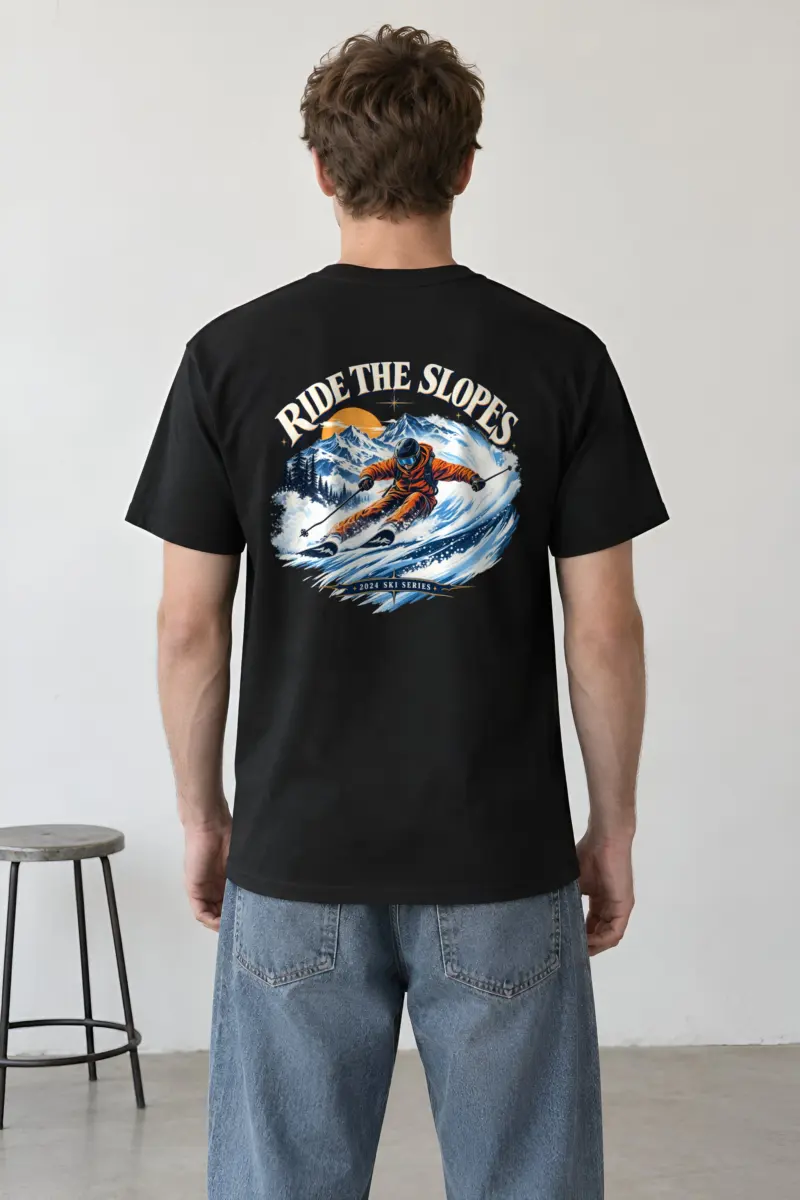 "Alpine Carve" Heavyweight Unisex Crewneck T-shirt