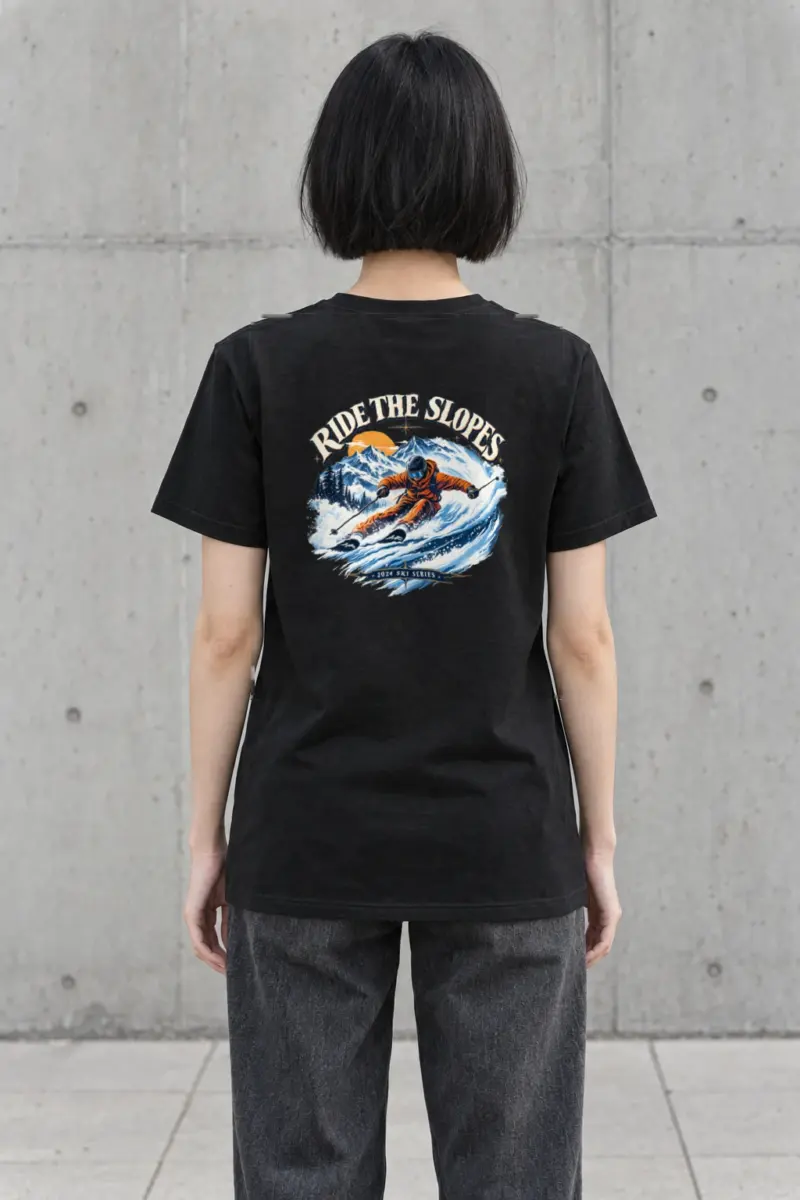 "Alpine Carve" Heavyweight Unisex Crewneck T-shirt