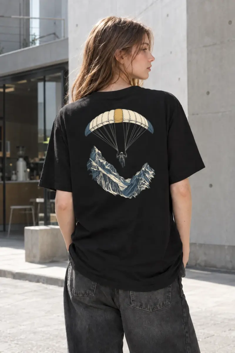 "Alpine Descent" Heavyweight Unisex Crewneck T-shirt | Gildan 5000