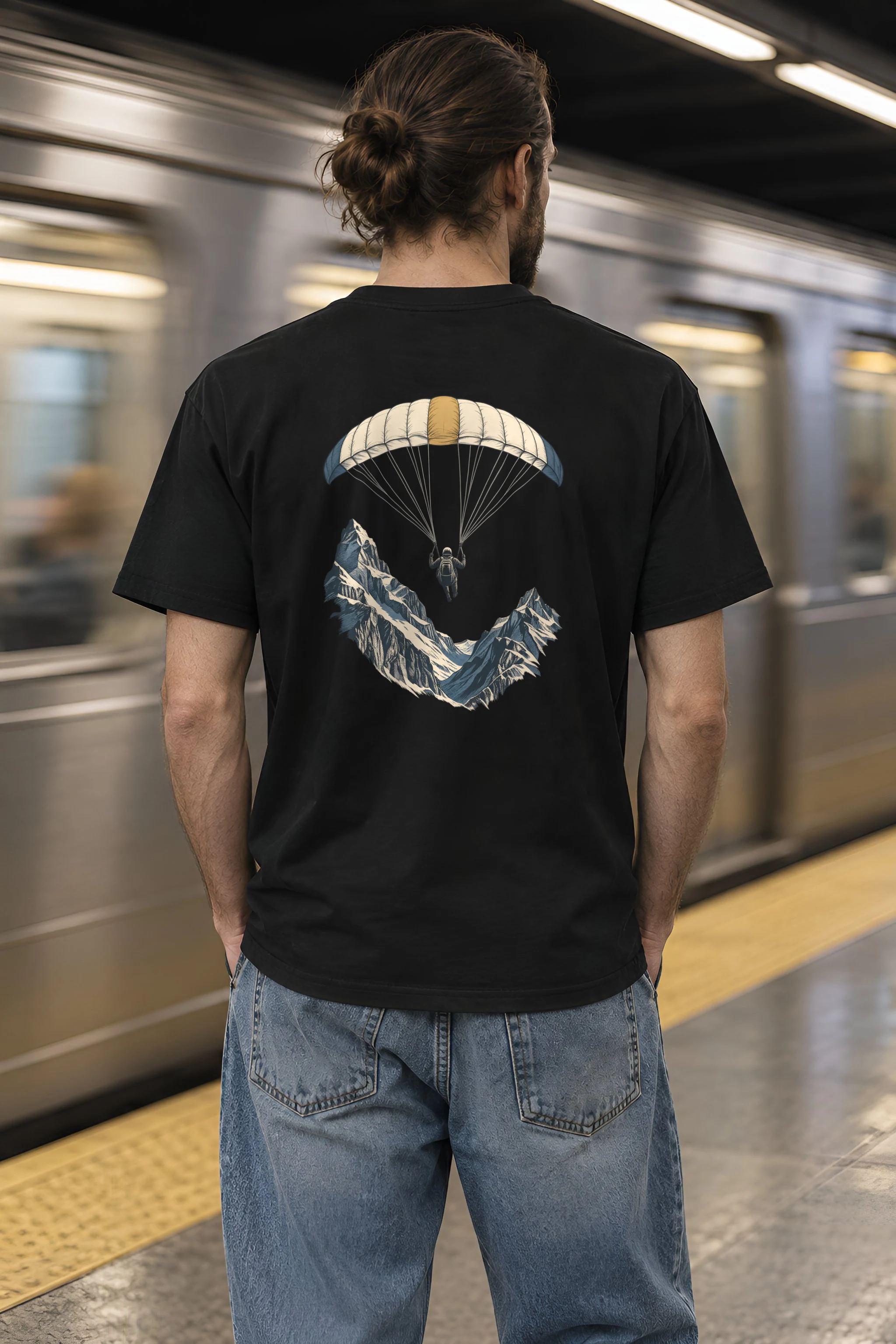"Alpine Descent" Heavyweight Unisex Crewneck T-shirt