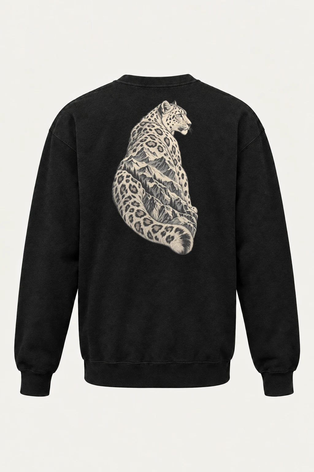 "Alpine Leopard Engraving" Heavy Blend Unisex Crewneck Sweatshirt | Gildan 18000