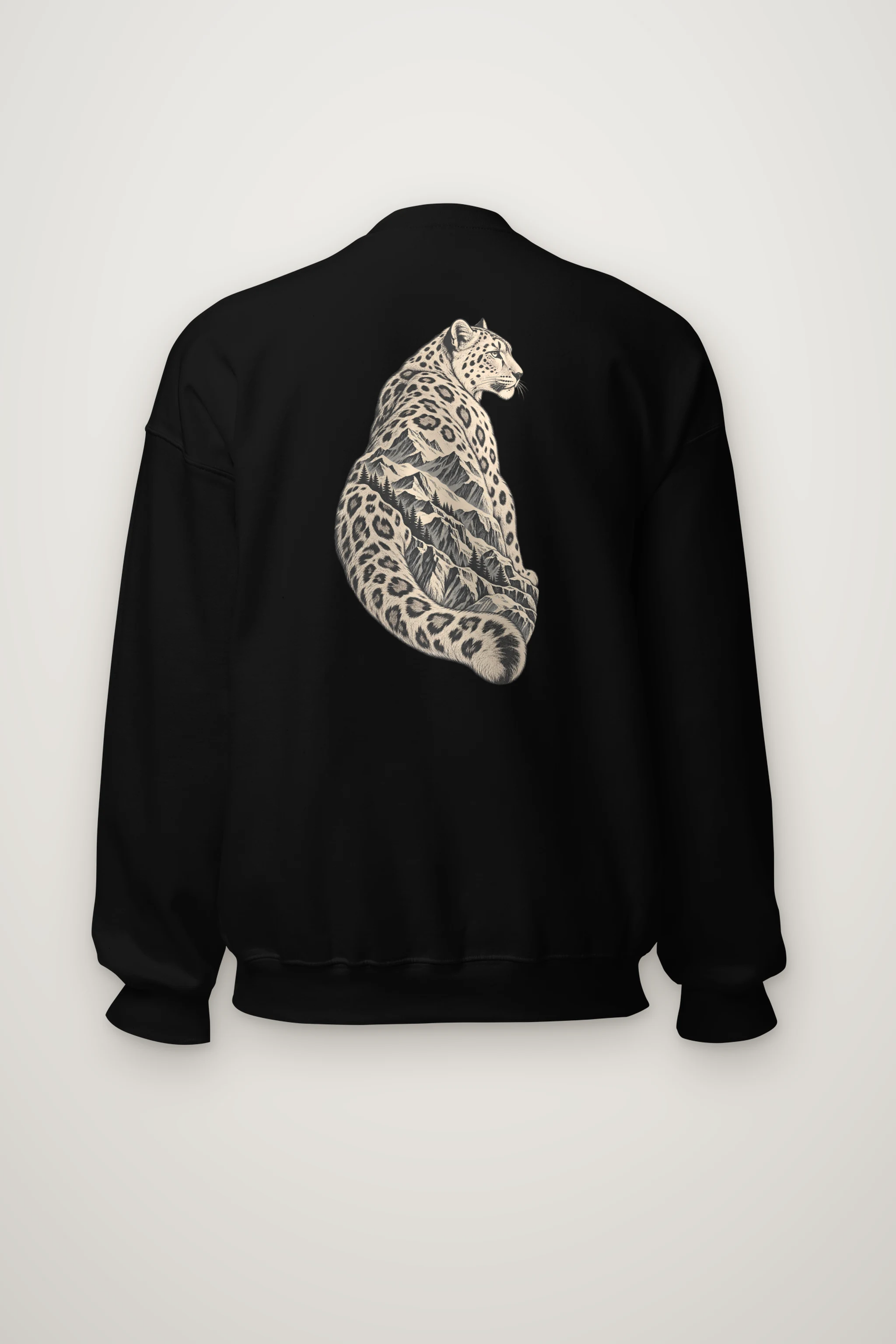 "Alpine Leopard Engraving" Heavy Blend Unisex Crewneck Sweatshirt