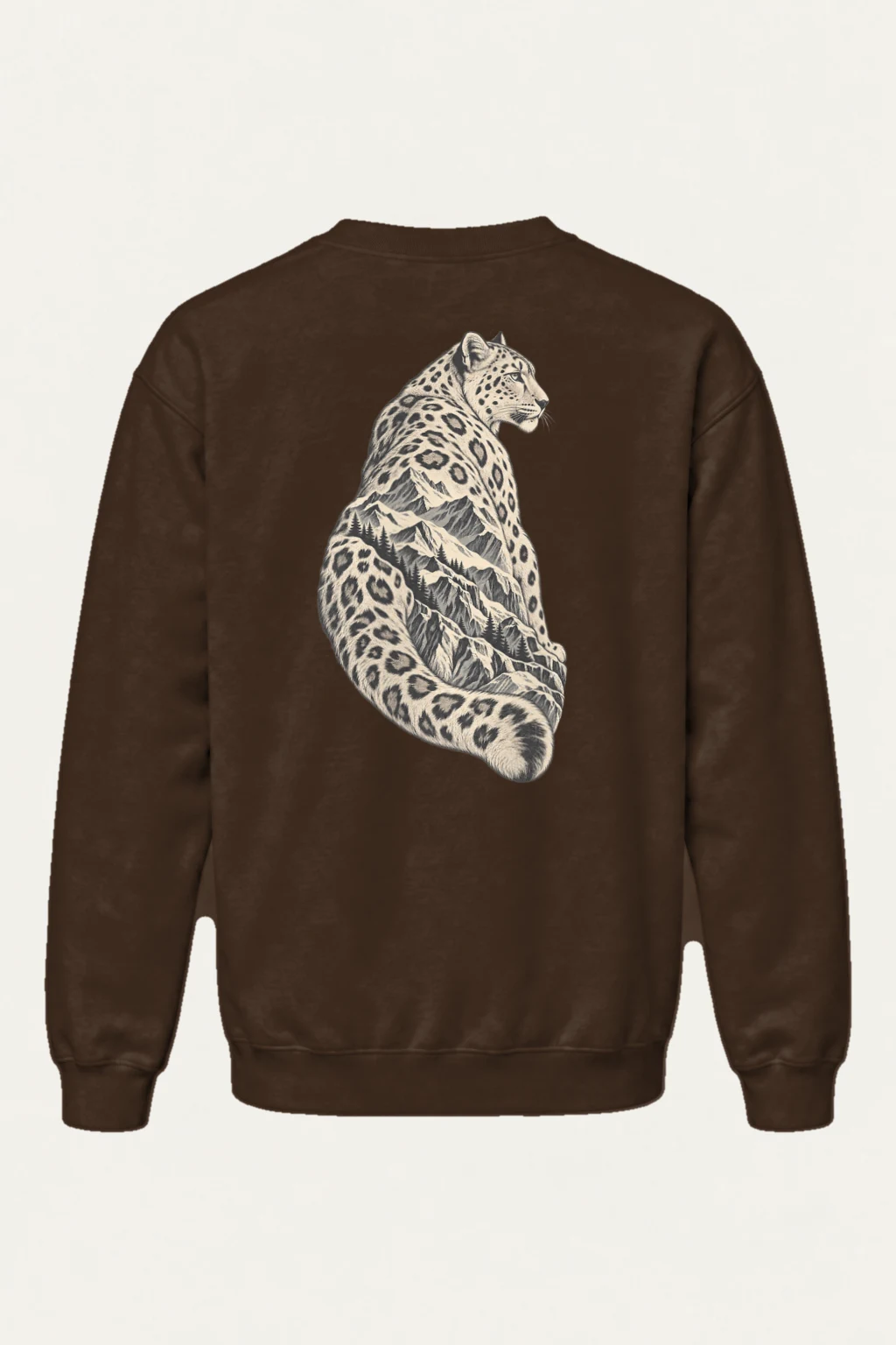 "Alpine Leopard Engraving" Heavy Blend Unisex Crewneck Sweatshirt | Gildan 18000