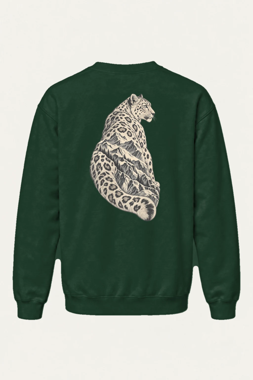 "Alpine Leopard Engraving" Heavy Blend Unisex Crewneck Sweatshirt | Gildan 18000