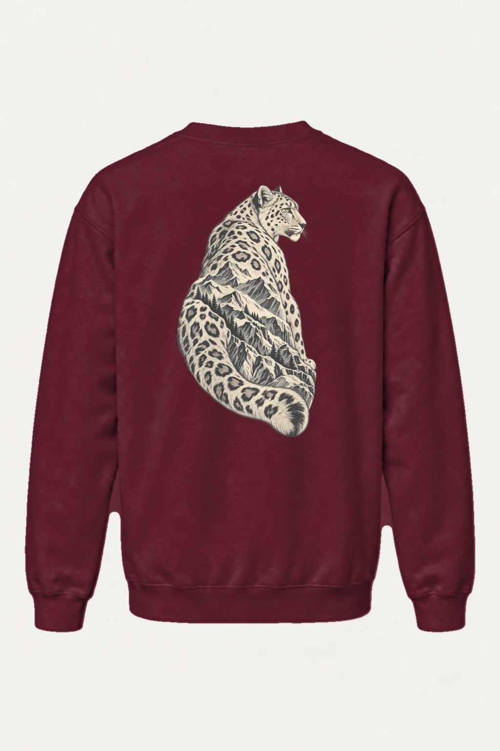 "Alpine Leopard Engraving" Heavy Blend Unisex Crewneck Sweatshirt | Gildan 18000