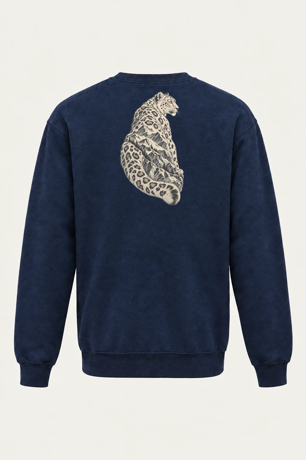 "Alpine Leopard Engraving" Heavy Blend Unisex Crewneck Sweatshirt | Gildan 18000