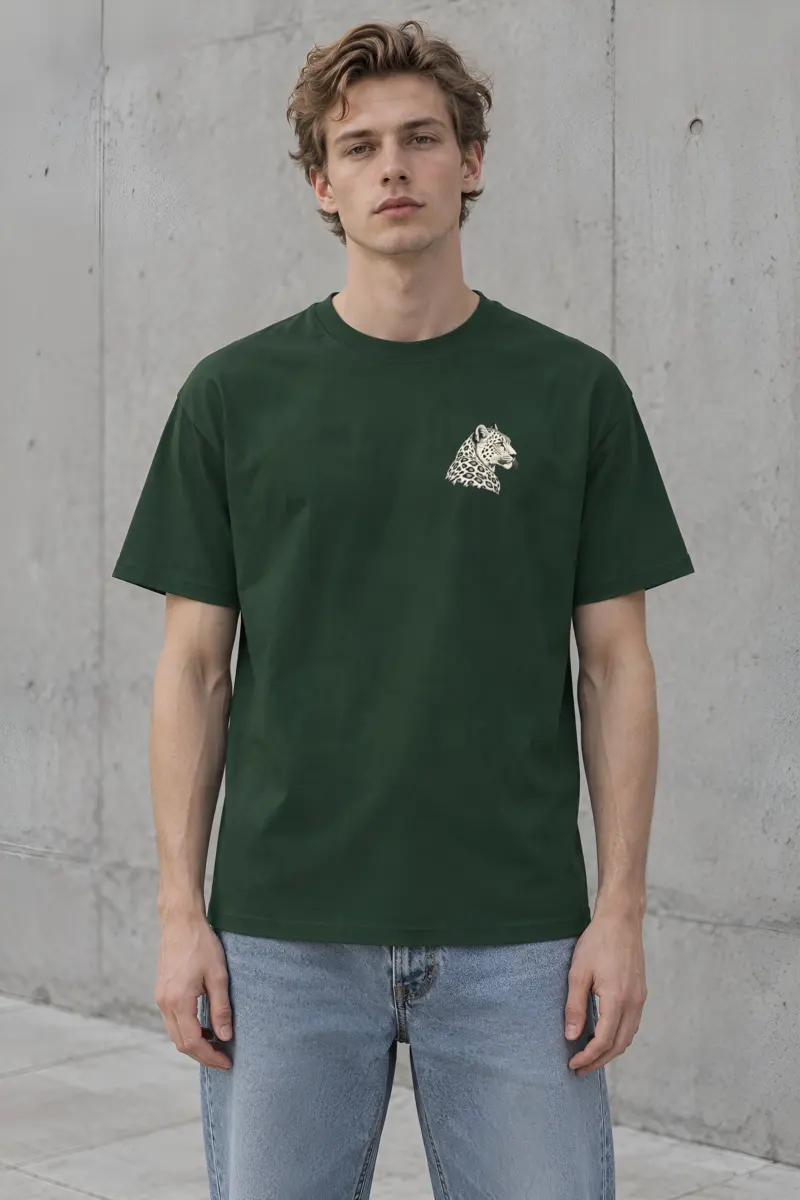 "Alpine Leopard Engraving" Heavyweight Unisex Crewneck T-shirt