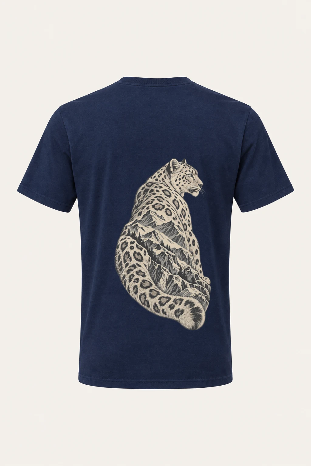 "Alpine Leopard Engraving" Heavyweight Unisex Crewneck T-shirt | Gildan 5000