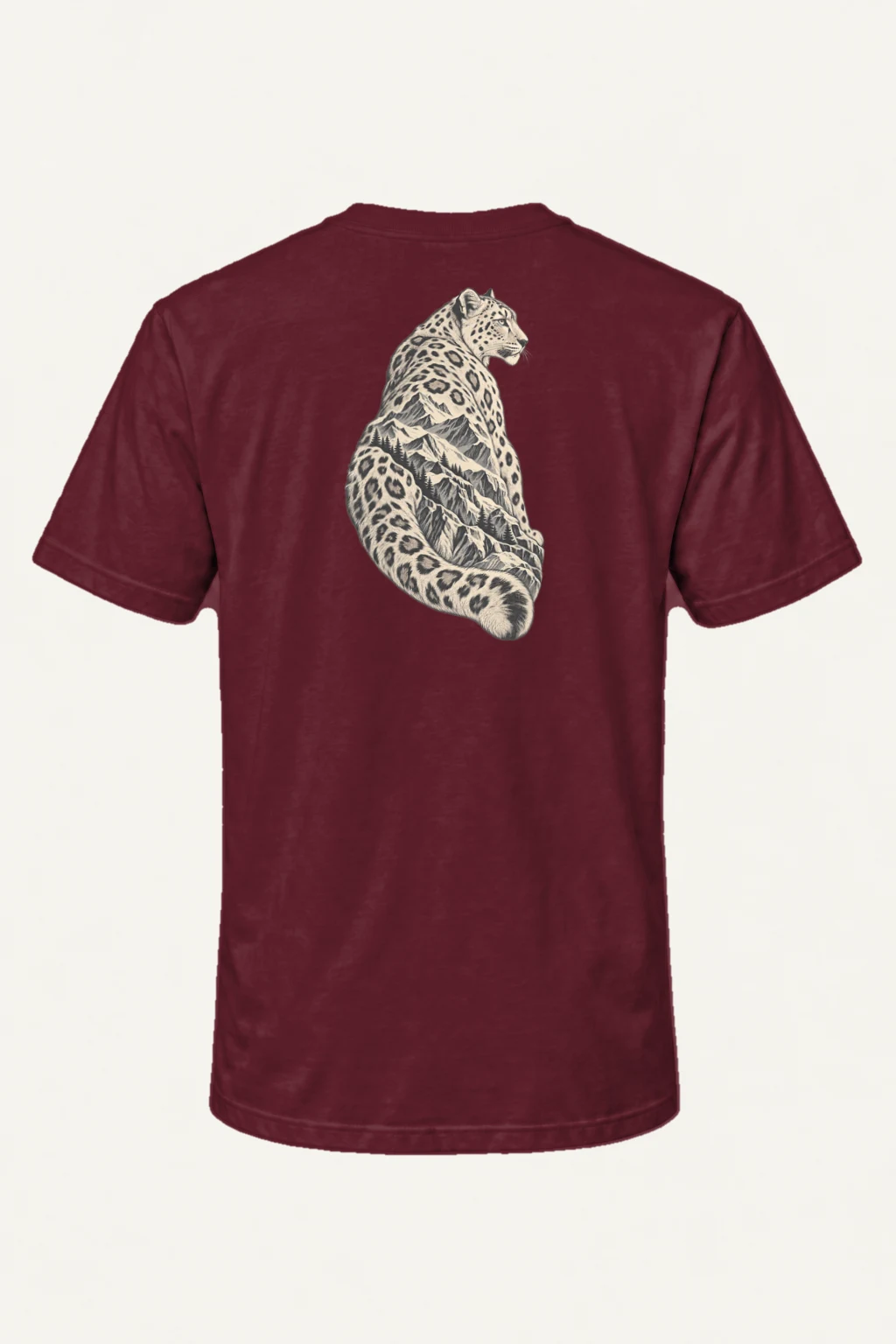 "Alpine Leopard Engraving" Heavyweight Unisex Crewneck T-shirt | Gildan 5000