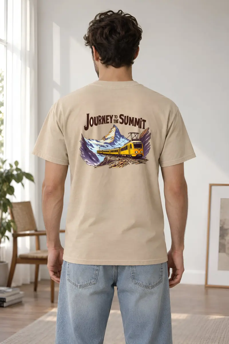 "Alpine Rail Flight" Heavyweight Unisex Crewneck T-shirt