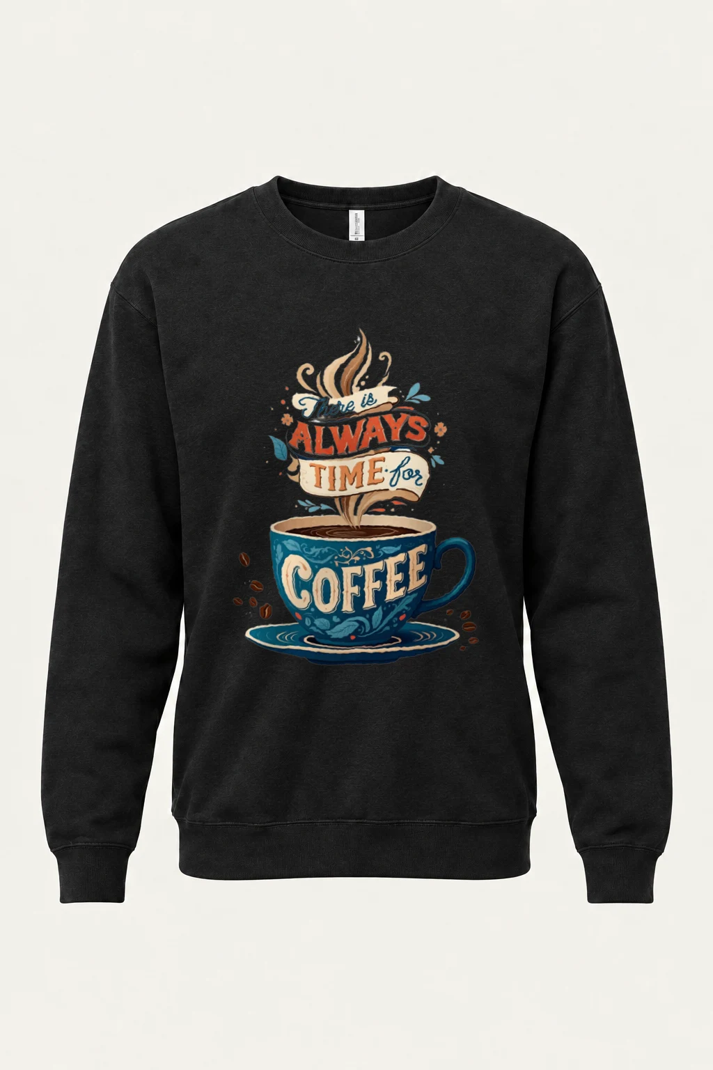 "Always Time For Coffee" Heavy Blend Unisex Crewneck Sweatshirt | Gildan 18000