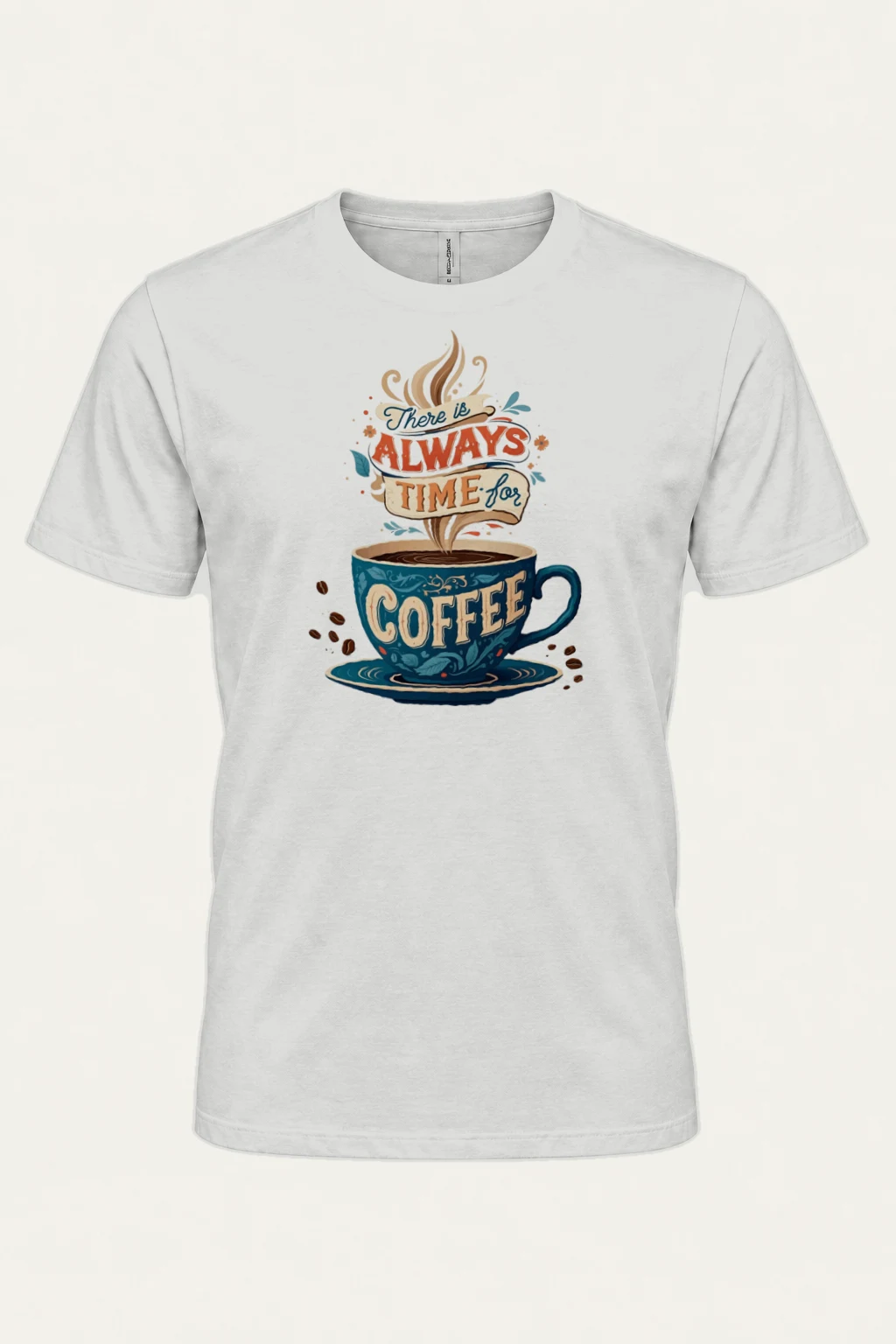 "Always Time For Coffee" Heavyweight Unisex Crewneck T-shirt | Gildan 5000