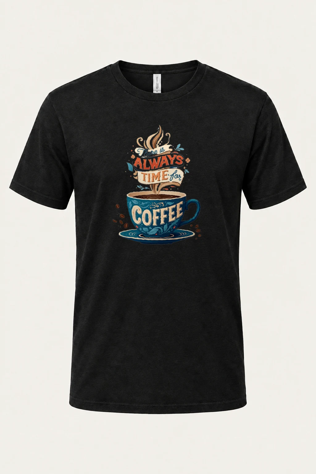 "Always Time For Coffee" Heavyweight Unisex Crewneck T-shirt | Gildan 5000