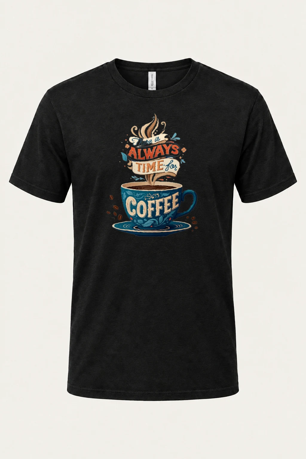 "Always Time For Coffee" Heavyweight Unisex Crewneck T-shirt | Gildan 5000