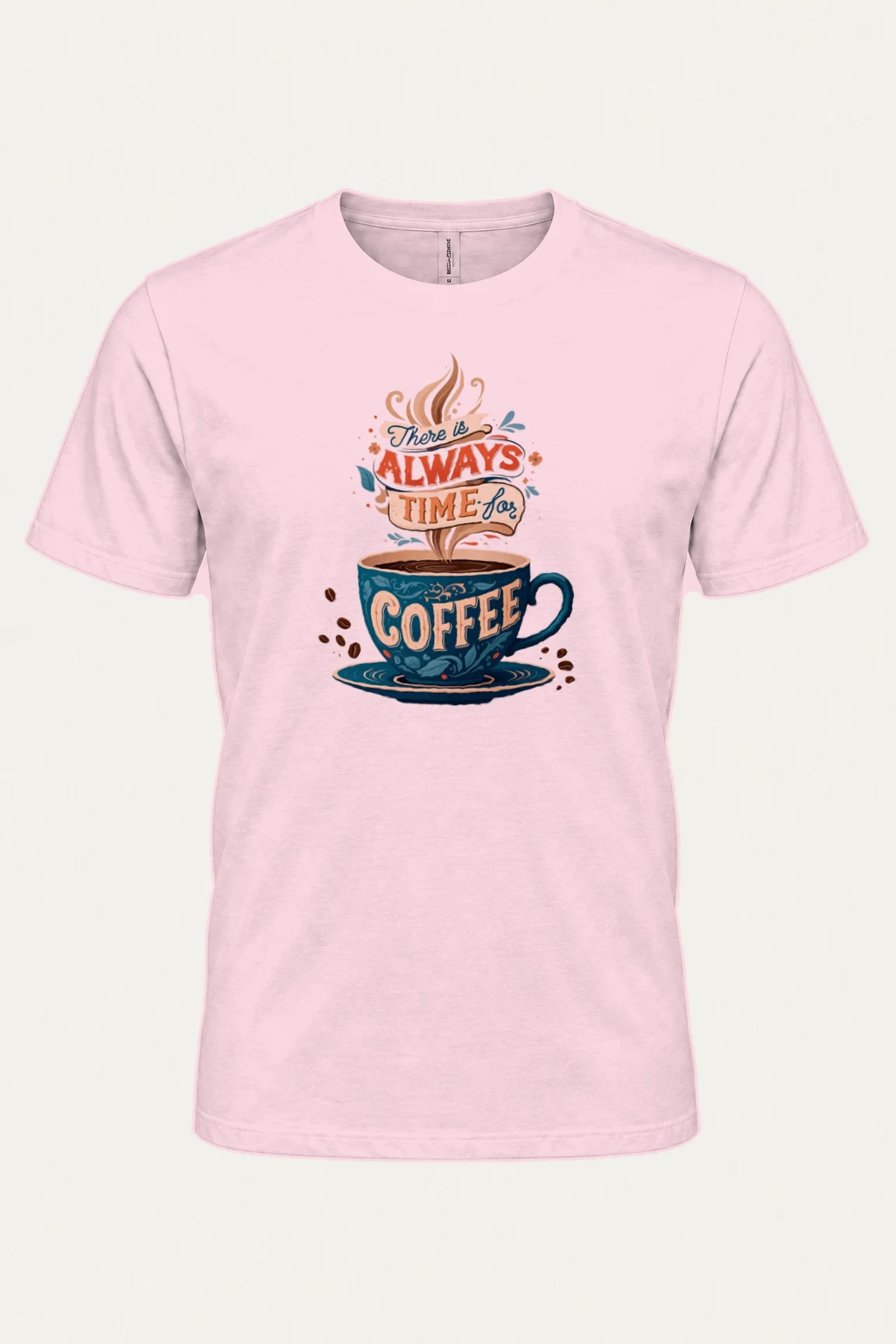 "Always Time For Coffee" Heavyweight Unisex Crewneck T-shirt | Gildan 5000