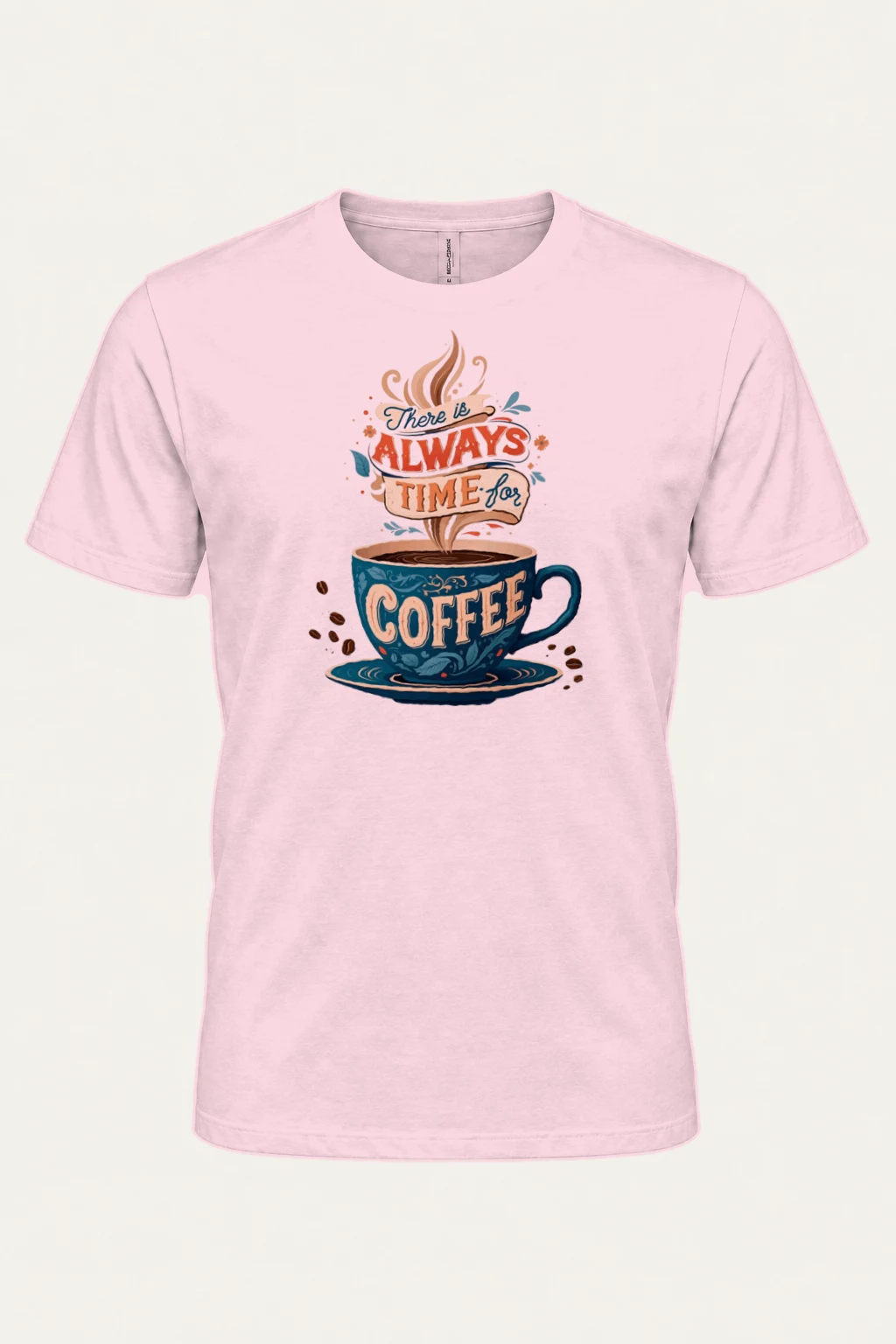"Always Time For Coffee" Heavyweight Unisex Crewneck T-shirt | Gildan 5000