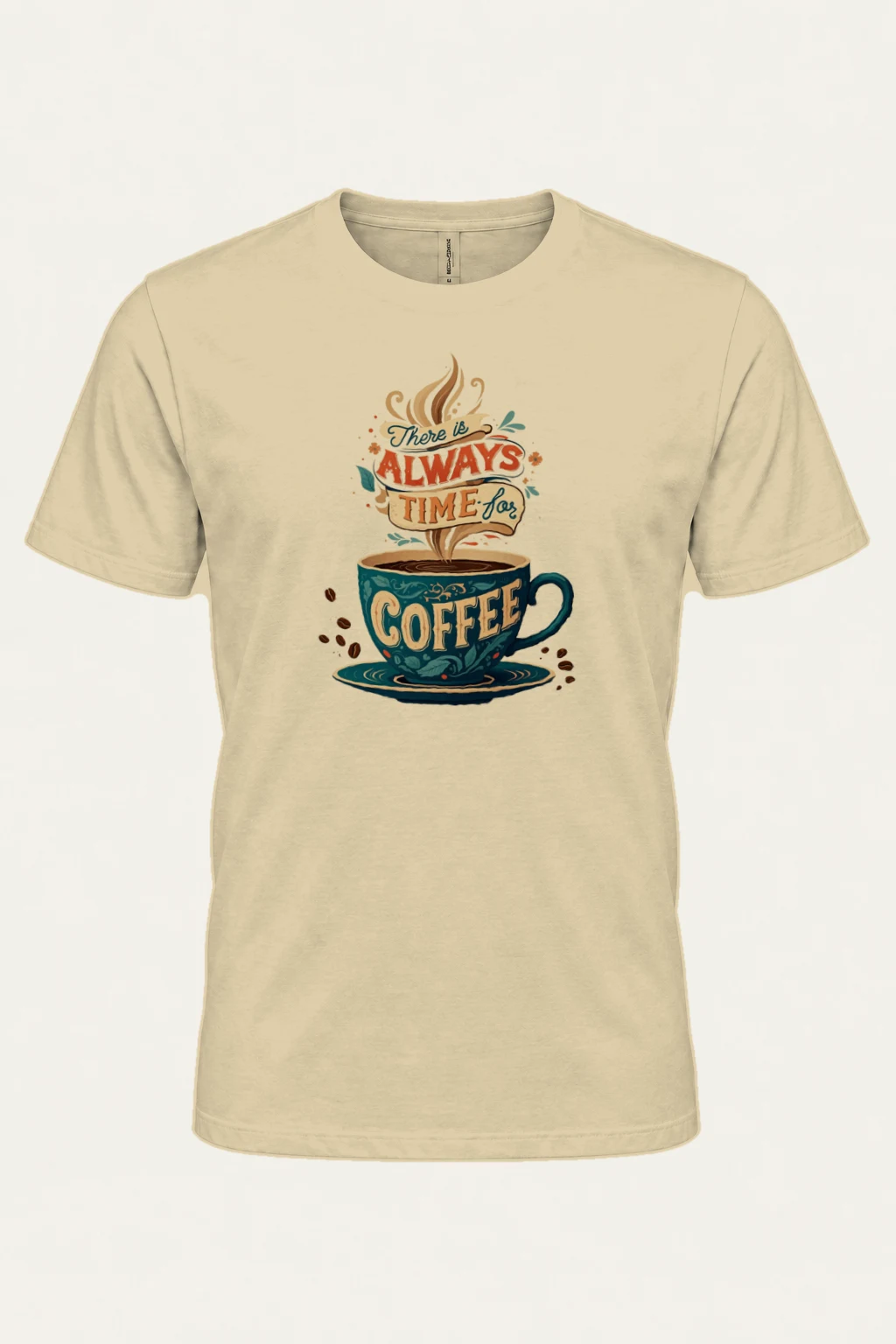 "Always Time For Coffee" Heavyweight Unisex Crewneck T-shirt | Gildan 5000