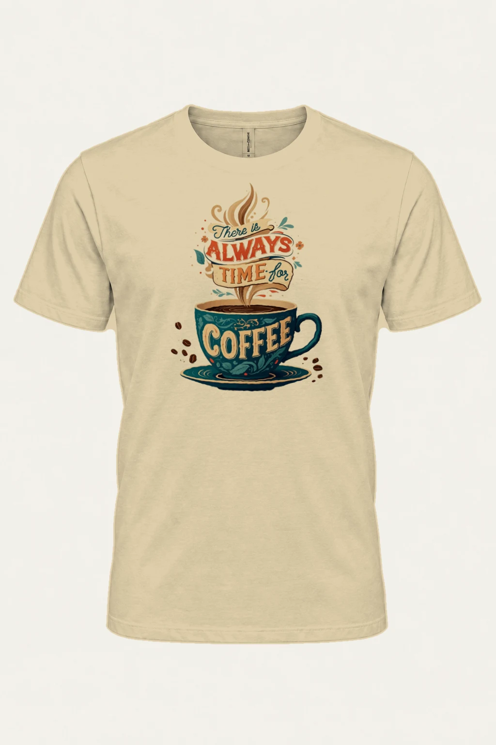 "Always Time For Coffee" Heavyweight Unisex Crewneck T-shirt | Gildan 5000
