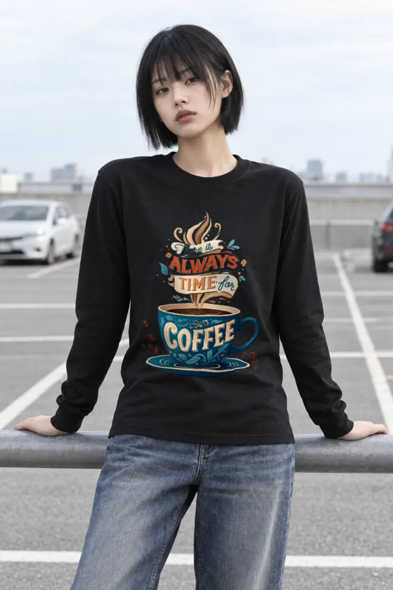 "Always Time For Coffee" Unisex Longsleeve T-shirt
