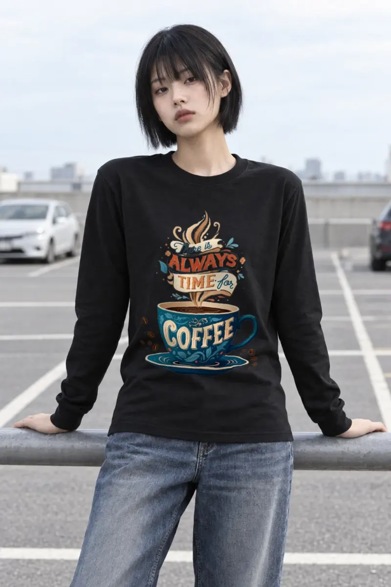 "Always Time For Coffee" Unisex Longsleeve T-shirt