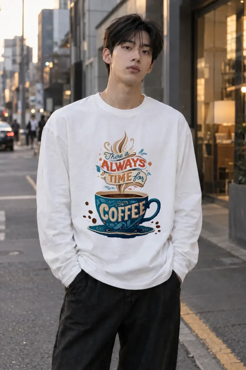 "Always Time For Coffee" Unisex Longsleeve T-shirt | Gildan 2400