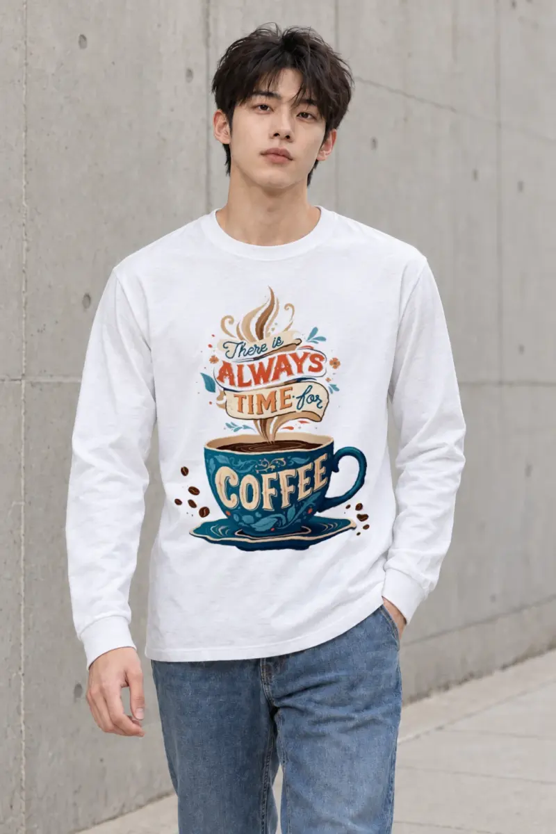 "Always Time For Coffee" Unisex Longsleeve T-shirt | Gildan 2400