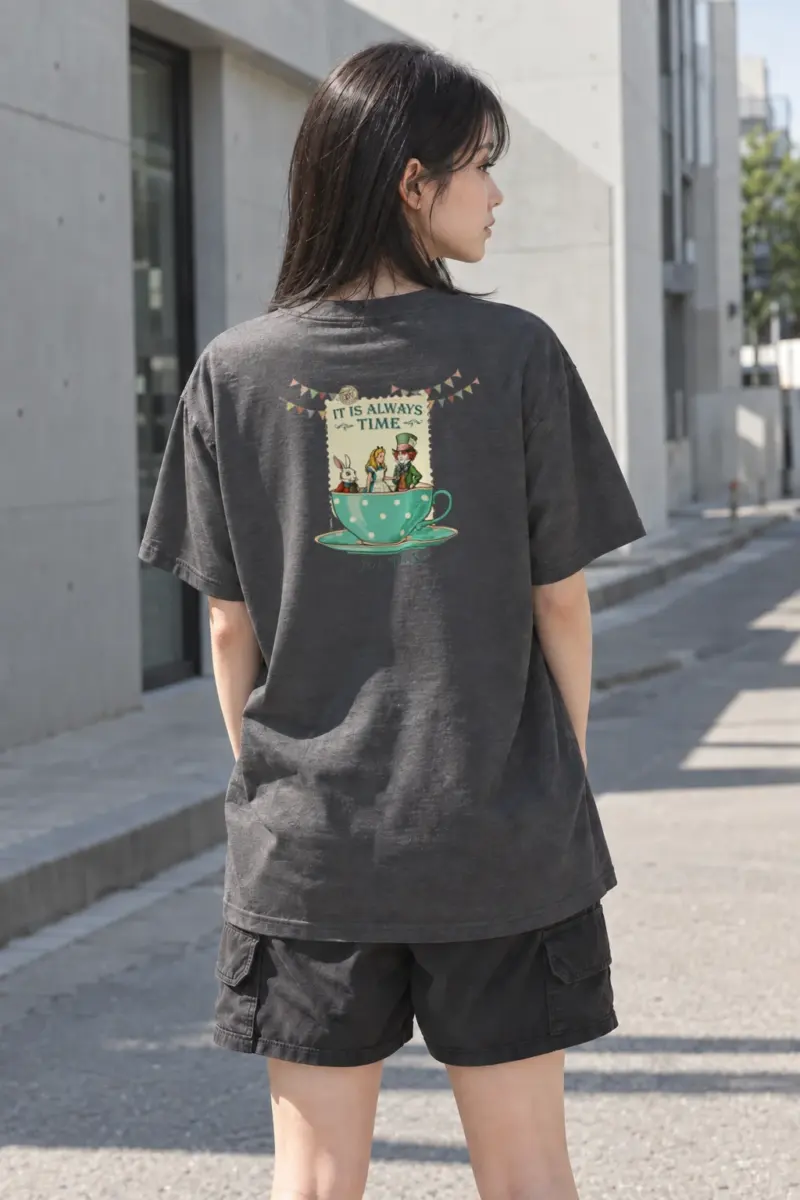 "Always Time for Tea" Heavyweight Unisex Crewneck T-shirt | Gildan 5000