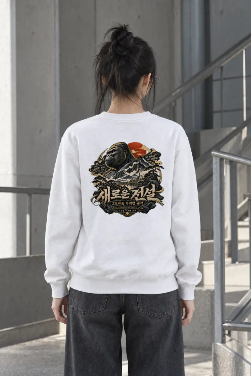"Gorilla and City Harmony" Heavy Blend Unisex Crewneck Sweatshirt
